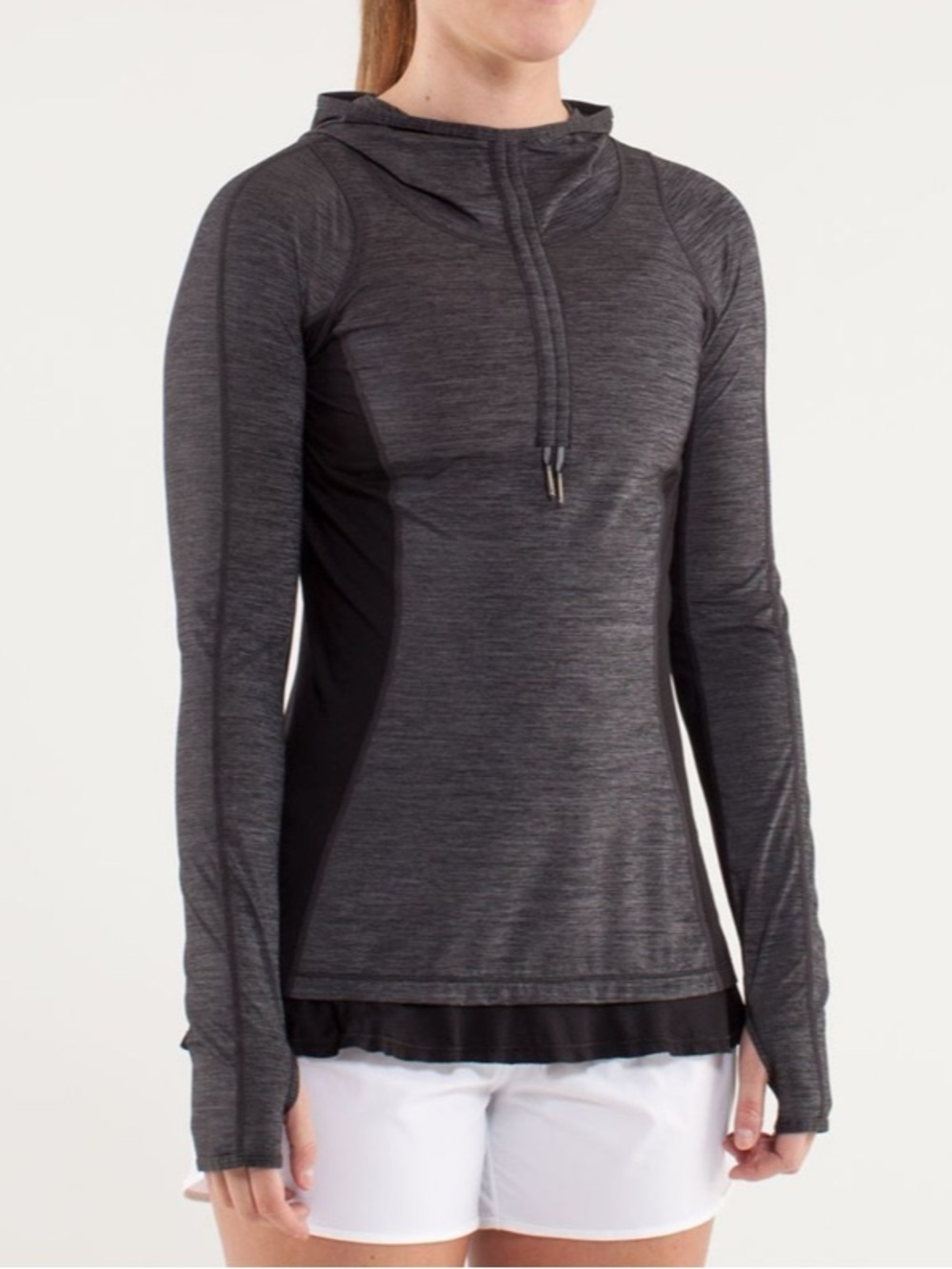 Lululemon Run In The Sun Black Grey Pullover